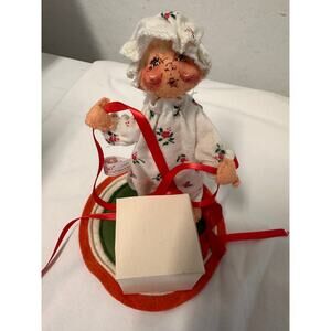 Vintage Annalee Mobiltee Present Doll 1987 w/ Bear Gift